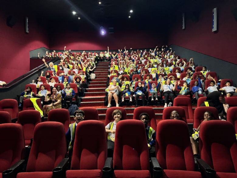 Children at the cinema.