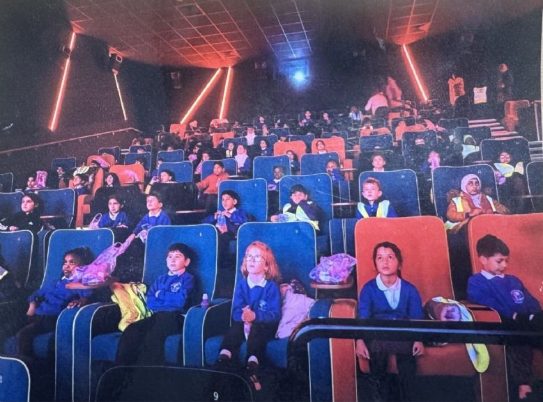 Children at the cinema.